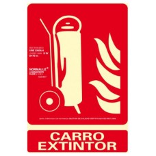 SEÑAL "CARRO EXTINTOR" 210X300 PVC ROJO ARCHIVO 2000 6171-02H RJ (Espera 4 dias)
